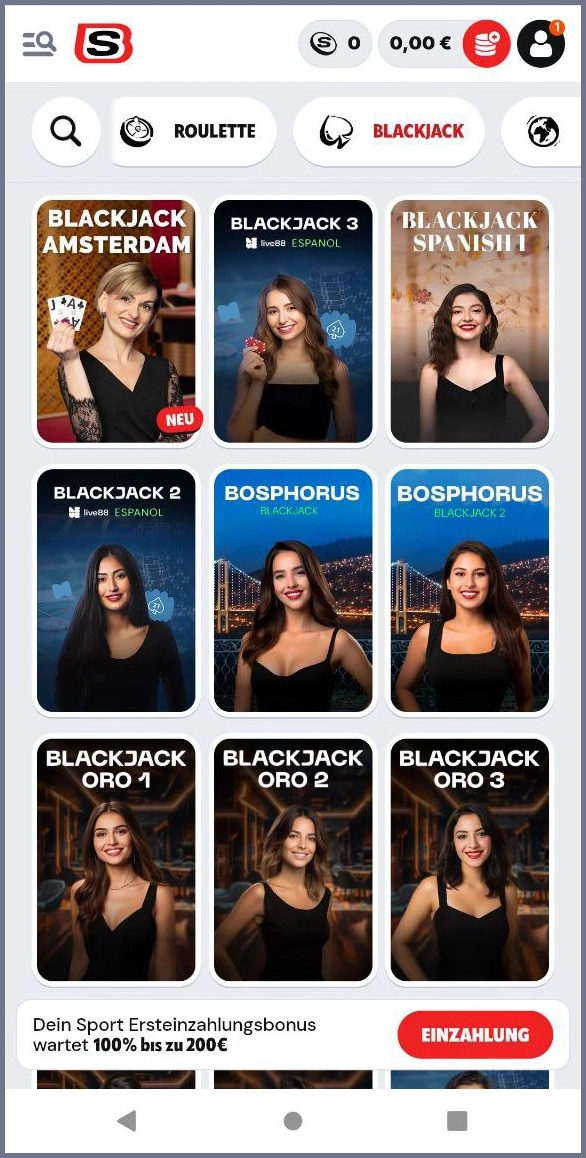 Online-Blackjack bei Supabet Casino